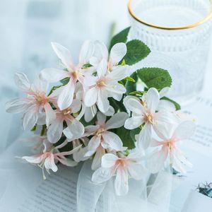 Flores decorativas 1pc Cherry Freesia Artificial for Home Living Room Decoração
