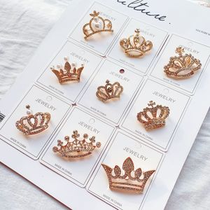 Creative Rhinestone Crown Brooch For Men Women Suit Jacekt Clothing Brooches Pins Corsage Jewelry Gift Accessories