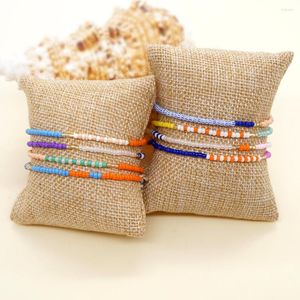 Bracelets de charme contas de várias coloridas Bracelet de miçangas coloridas com correntes de aço inoxidável Acessórios de moda para mulheres Bangle