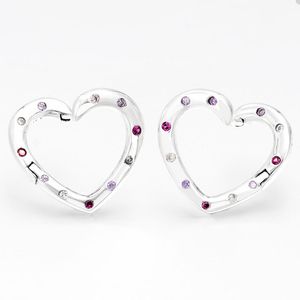 Sparkling Hearts Hoop Earrings For Pandora Authentic Sterling Silver Wedding Jewelry designer Earring For Women Girlfriend Gift Love earring with Original Box