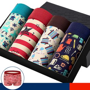 Underpants 4pcs Мужчины нижнее белье боксеры модные напечатанные мужские мужские шорты для боксеров Модальные мужские трусики оболочка Cuecas Homme 230515