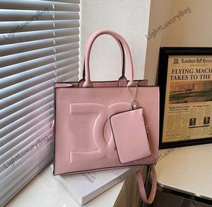 Designer hög kapacitet d tote rosa väska crossbody väskor med små plånböcker mode g axel kvinnor läder klassisk lyx kvinnlig shoppingväska 230514