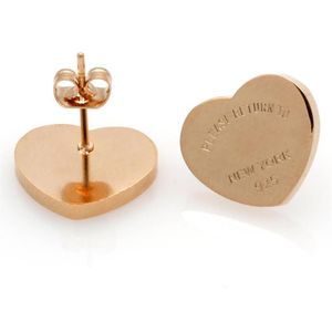 Sell New Fashion Gold Silver Rose gold Branded Women Stainless PLEASE RETURN TO Heart charms stud Earring269w