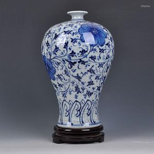 Vasen King Of Connaught Jingdezhen Keramik Bemaltes unterglasurblaues und weißes Porzellan Blumenhandwerk Antike Einrichtungsgegenstände Heimtextilien