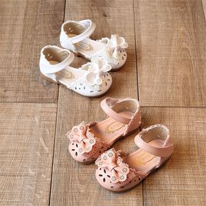 Sandals Summer Kids Shoes Fashion Leathers Sweet Children Sandals For Girls Toddler Baby Breathable Hoolow Out Bow Shoes for girls 230515