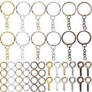 110/220pcs/set Keychain Open Jump Rings Pins de jóias de jóias Kits de acessórios para resina de resina epóxi DIY pingentes de anel -chave da chave