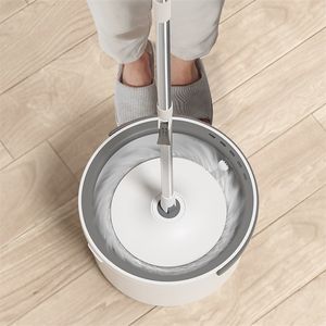 Mops Floor Rotating Mop with Round Bucket Cleaning Tools Home Accessories Rag Squeeze Gadgets Sweeper Spin Products To Clean Tiles 230512
