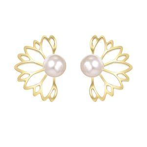 Stud Trendy Hollow Out Lotus Flower örhängen Sier Gold Plated Earring Women Lady Fashion Fine Jewelry Drop Delivery Dhgarden DHZ6R