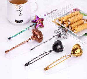 Creative Filter Ball Tea Strainer Stainless Steel Seasoning Ball Shell Five-pointed Star Heart Shape Multifunction Tea Infuser