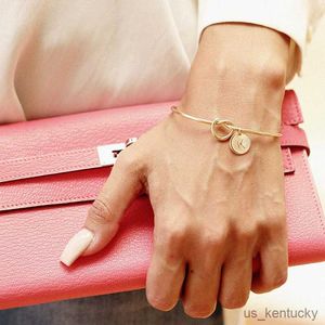 Charm Bracelets Fashion Name Jewelry Initial Alloy Letter Bracelets For Women Girls Rose Gold/Silver Color Bow-knot Charm Bracelet