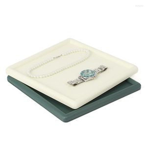 Bolsas de jóias Caixa de colar de couro PU de alta qualidade para fêmeas de exibição feminina de exibição embalagem cor branca de cor branca