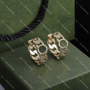 Interlocking Double G Horseshoe Studs Gold Hoop Earrings Letter Steal SEAL Eartrops