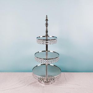 Bakeware Tools 1pcs-7pcs Silver Cake Stand Cupcake Wedding Plates Set Metal Round Party Dessert Display Decor Tray