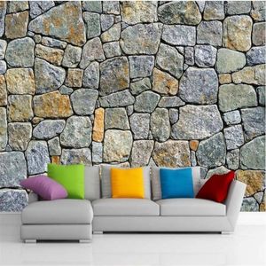 Wallpapers HD Bluestone Stone Wall 3D Po Modern Restaurant Coffee Shop Background Mural Wallpaper Papers Home Decor