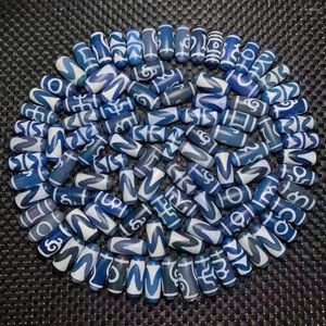 Loose Gemstones 100 Pcs/lot Blue Chalcedony Dzi High Oil Slurry Delicate Beads Oily Quality Top Accessories