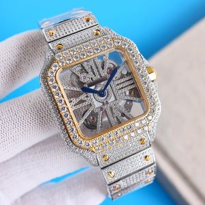 Diamond Mens Watch Quartz Movement Watch 40mm Luminous Sapphire Waterproof Business Wristwatches Montre De Luxe