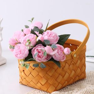 Simulazione di fiori decorativi Bouquet di rose di seta a 10 teste Artificiale per la decorazione del soggiorno di casa Matrimonio Tenendo falso