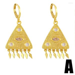 Dangle Earrings Triangle Trend Women Pyramid Hasam Hand Jewelryのファッションゴールドカラー
