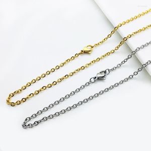 Chains 316L Stainless Steel Link In Silver Gold Color Cross Necklace For Men Women Thin Titanium Jewelry