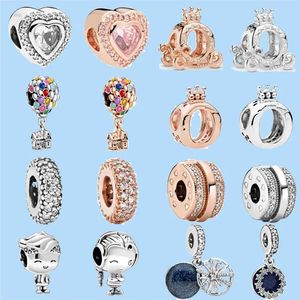 925 accessori perline di fascino adatti gioielli con ciondoli pandora gioielli regalo vetro cuore palloncino corona moda classica ciondola