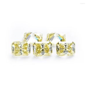 Свободные драгоценные камни желтый цвет VVS1 Radiant Cut Moissanite Bead 1-3CT Geometric Lab Diamond Lose с GRA для DIY Jewelry Make Gift