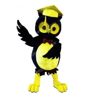 Simulering Doctor's Hat Owl Mascot Costumes Högkvalitativ tecknad karneval Unisex Vuxna outfit Birthday Party Halloween Christmas Outdoor Outfit Suit
