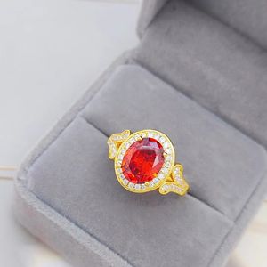 Frauen-Ring-Finger-Band-Oval-Schnitt-Hochzeits-Schmuck-echtes 18k Gold-Farben-Braut-kubischer Zirkon-Halo-Mode-Zusätze Geschenk