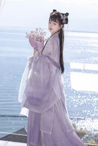 Sukienki swobodne sukienki hanfu kobiety starożytne chińskie tradycyjne set żeński bajkowy strój cosplay sets fioletowe kobiety