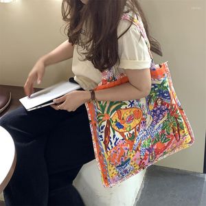 Borse da sera Summer Shopper Tote Borsa a tracolla casual da donna di grande capacità Borsa da viaggio per viaggi all'aperto Stampa di libri Confezione