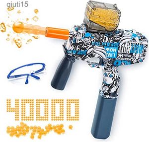 Gun oyuncakları elektrikli jel top blaster oyuncak silah mp9 jelball tabancaları 40000 su topu boncuk ve gözlük açık atış oyunu oyuncakları t230515