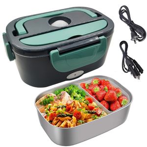Bento Boxes Electric Heating Lunch Bento Box 40W for Car/Truck/Home Stainless Steel Liner Food Container Portable Food Warmer Boxes Heater 230515