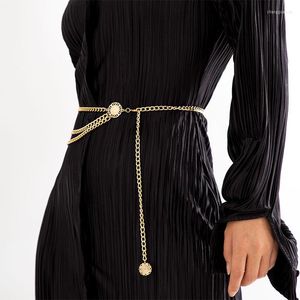 Belts Fashion Multi-layer Chain Belt For Women Gold Silver Color Metal High Waist Body Dress Lady Tassel