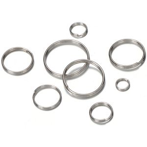 50st/Lot Metal Keyring Blank Circle för DIY Keychain Jewelry Making 6-20mm Nyckelhållare Split Ring Connector Accessories