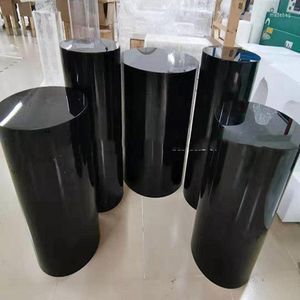 Party Decoration 5pcs/set)Wedding Event Pedestals Cylinder Round Black Plinth Stand Supplies Gold 1878