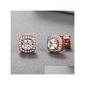 Dangle Chandelier Luxury Female Crystal Zircon Stone Earrings Fashion Sier Color Jewelry Vintage Double Stud For Women Drop Dhgarden Dh6T3