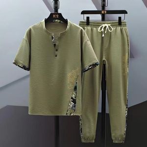 Mens Trailtsuits gömlekçiler yaz erkekler moda klasik gömlek sıradan kısa klave gömlek bir dizi giyim tam boyutlu m5xl 230512