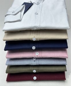 Camicie a maniche lunghe da uomo primaverili e autunnali Polo in puro cotone Oxford da filatura Camicie da lavoro casual non stirabili