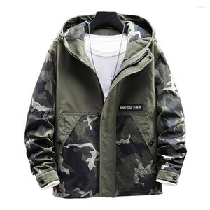 Herrjackor män kamouflage hoodie jacka harajuku höst vinter vindbrytare modekläder militär armé rockar utkläder rockar