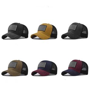 Hysteresen Mode weibliche USA Flagge Mesh männlich weiblich Baseball Cap atmungsaktive Snapback Hüte Unisex Trucker Hüte für Frau P230515