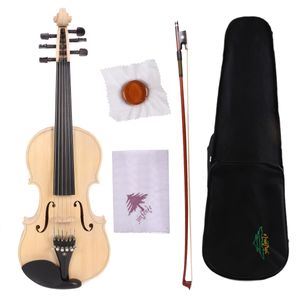 4 4 Violin 6 strings handmade Natural color Fiddle free Case Bow Rosin No paint