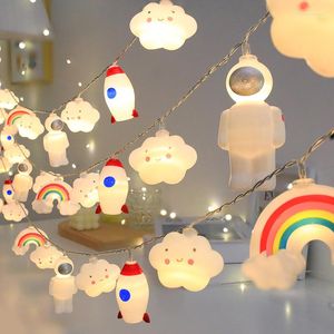 Strings Rocket Astronaut Cloud Fairy LED Light String Festoon Garland Lamp For Kids Birthday Party Bedroom Christmas Wedding Decoration