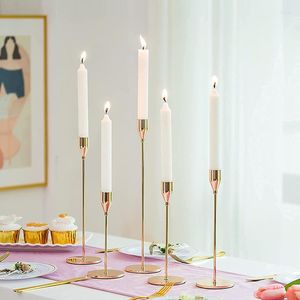 Candle Holders 3Pcs/Set Luxury Style Metal Simple Elegant Wedding Decoration Bar Party Living Room Decor Home Candlestick