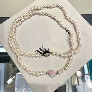 Design Planet Paint Pendant Necklace Saturn Pearl Necklace Luxury Style Women's Necklace Love With Original Jewel Box