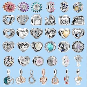 925 Charm Boncuk Aksesuarları Fit Pandora Takılar Mücevherat 925 Bilezik Çoklu Serisi Aşk Takımları Set Kolye DIY Fine