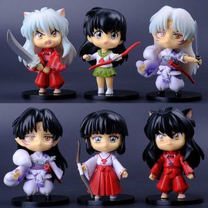 Aktionsspielfiguren 6 TEILE/SATZ Anime Inu Yasha Modell Puppe Actionfigur Spielzeug Kikyou PVC Puppen Für Sammlung Geschenk 10 cm