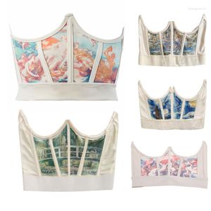 Gürtel Retro Korsett Tops Bustier Taille Cincher Frauen Vintage Angel Print Gürtel Ohne Knochen Shaper Unterbrust