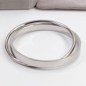 Bracciale con chiodi di diamanti Braccialetti con doppio anello per donna Bracciale con doppio anello per unghie designer Regalo squisito di qualità placcato oro 18 carati