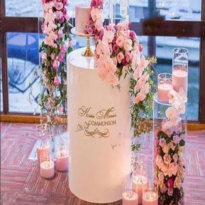 Party Decoration 3pcs/set)White Acrylic /mental Wedding Round Plinth Stand For Baby Shower Decor Yudao569