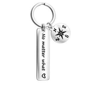 Keychains MYLONGINGCHARM No Matter What When Stainless Steel Key Chain Gift For Friend Boyfriend Husband