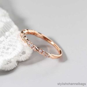 Bandringe ZHOUYANG Schlanker Verlobungsring für Frauen, einfacher Mikro-Zirkon, Weißgoldfarbe, zierlicher Ring, Hochzeitsgeschenke, Modeschmuck